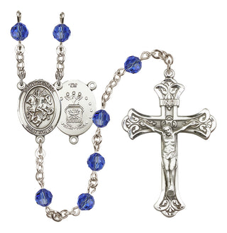 Sterling Silver 6mm Saint George / Air Force Rosary