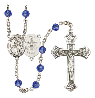 Sterling Silver 6mm Saint Joan of Arc / Army Rosary
