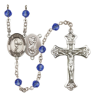 Sterling Silver 6mm Saint Christopher/Tennis Rosary