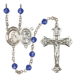 Sterling Silver 6mm Saint Sebastian/Basketball Rosary