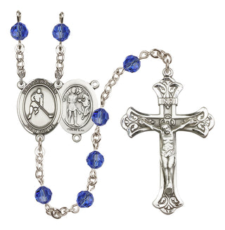 Sterling Silver 6mm Saint Sebastian/Ice Hockey Rosary