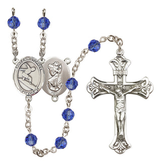 Sterling Silver 6mm Saint Christopher/Surfing Rosary