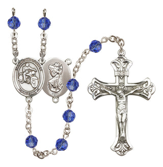 Sterling Silver 6mm Saint Christopher/Motorcycle Rosary