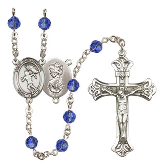 Sterling Silver 6mm Saint Christopher/Track&Field-Women Rosary