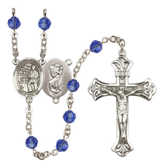 Sterling Silver 6mm Saint Christopher / Karate Rosary