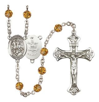 Sterling Silver 6mm Saint George / Army Rosary