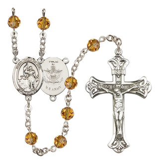 Sterling Silver 6mm Saint Joan of Arc / Army Rosary