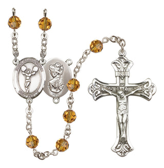 Sterling Silver 6mm Saint Christopher/Cheerleading  Engraved Catholic Rosaries