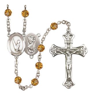 Sterling Silver 6mm Saint Christopher/Gymnastics  Engraved Catholic Rosaries