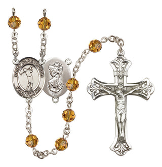 Sterling Silver 6mm Saint Christopher/Golf Rosary
