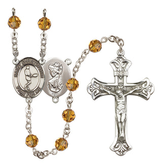 Sterling Silver 6mm Saint Christopher/Tennis Rosary