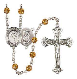 Sterling Silver 6mm Saint Christopher/Martial Arts Rosary