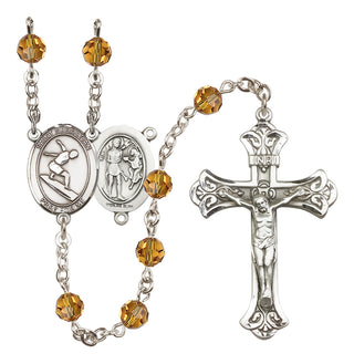 Sterling Silver 6mm Saint Sebastian/Surfing Rosary