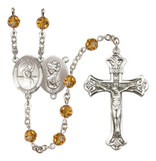 Sterling Silver 6mm Saint Christopher/Water Polo Men Rosary
