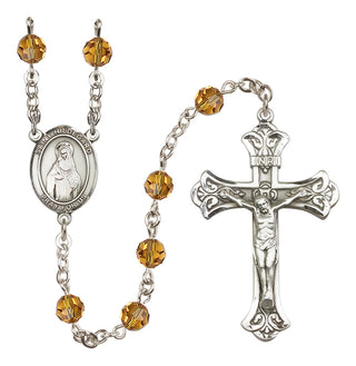 Sterling Silver 6mm Saint Hildegard von Bingen  Engraved Catholic Rosaries