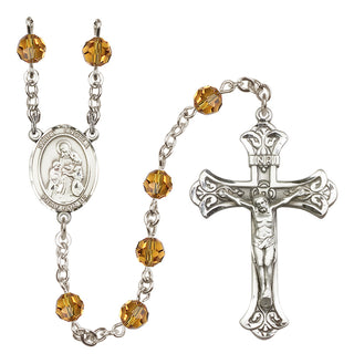 Sterling Silver 6mm Saint Angela Merici  Engraved Catholic Rosaries