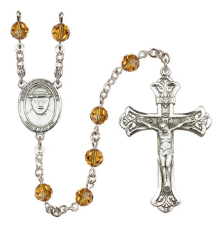Sterling Silver 6mm Saint Damien of Molokai  Engraved Catholic Rosaries