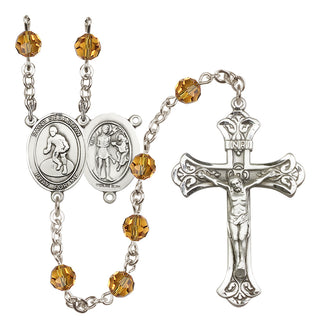 Sterling Silver 6mm Saint Sebastian/Wrestling Rosary