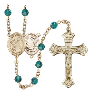 14 Karat Gold-Filled 6mm Austrian Crystal Saint Cecilia / Marching Band Rosary in Zircon