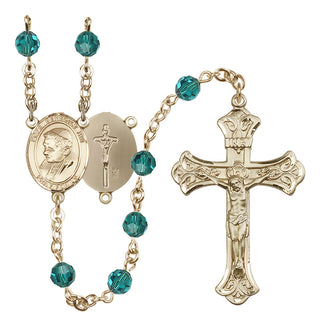14 Karat Gold-Filled 6mm Austrian Crystal Pope Emeritace Benedict XVI Rosary in Zircon