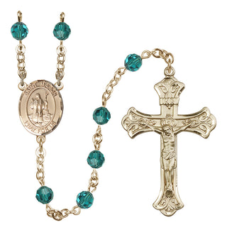14 Karat Gold-Filled 6mm Austrian Crystal Saint Maron Rosary in Zircon