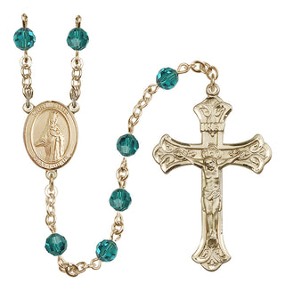 14 Karat Gold-Filled 6mm Austrian Crystal Saint Emma Uffing Rosary in Zircon