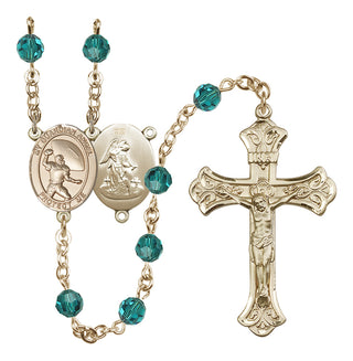 14 Karat Gold-Filled 6mm Austrian Crystal Guardian Angel/Track&Field-Women Rosary in Zircon