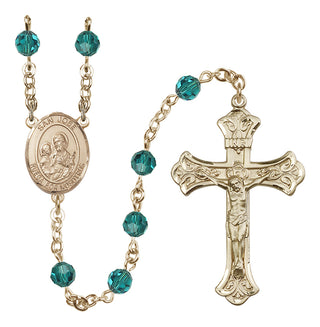 14 Karat Gold 6mm Austrian Crystal San Jose Rosary in Zircon
