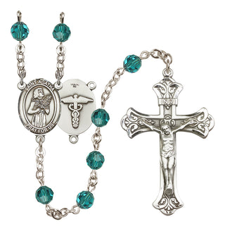 Sterling Silver 6mm Austrian Crystal Saint Agatha / Nurse Rosary in Zircon