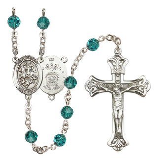 Sterling Silver 6mm Saint George / Air Force Rosary