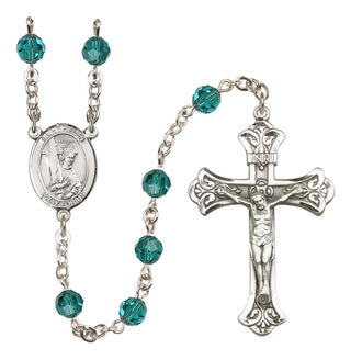 Sterling Silver 6mm Austrian Crystal Saint Helen Rosary in Zircon