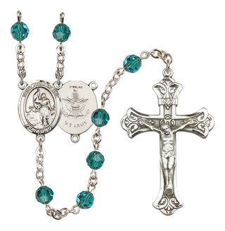 Sterling Silver 6mm Saint Joan of Arc / Army Rosary