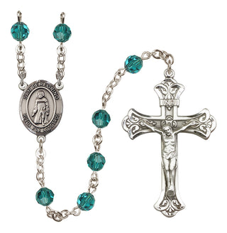 Sterling Silver 6mm Austrian Crystal San Peregrino Rosary in Zircon