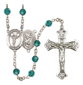 Sterling Silver 6mm Saint Christopher/Cheerleading  Engraved Catholic Rosaries
