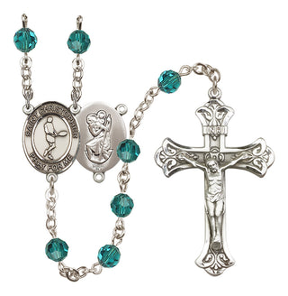 Sterling Silver 6mm Saint Christopher/Tennis Rosary
