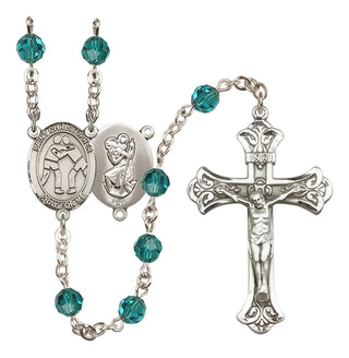 Sterling Silver 6mm Saint Christopher/Wrestling Rosary