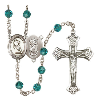 Sterling Silver 6mm Saint Christopher / Rugby Rosary