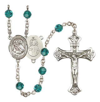 Sterling Silver 6mm Austrian Crystal Our Lady of Mount Carmel Rosary in Zircon