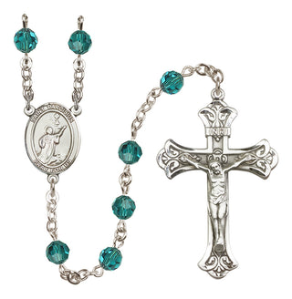 Sterling Silver 6mm Austrian Crystal Saint Tarcisius Rosary in Zircon