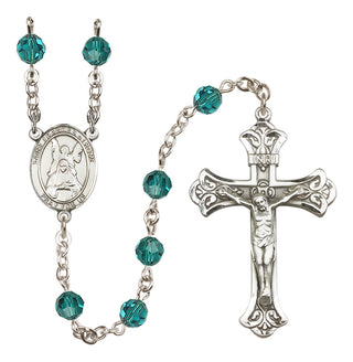 Sterling Silver 6mm Austrian Crystal Saint Frances of Rome Rosary in Zircon