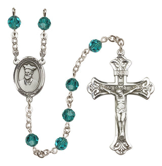 Sterling Silver 6mm Austrian Crystal Saint Philip Neri Rosary in Zircon