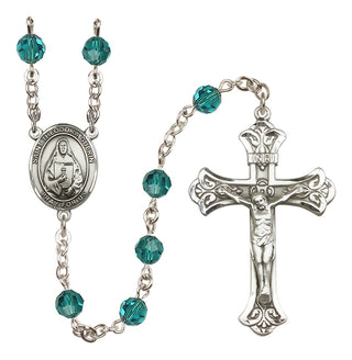 Sterling Silver 6mm Austrian Crystal Saint Theodora Rosary in Zircon