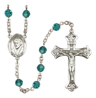 Sterling Silver 6mm Austrian Crystal Saint Peter Canisius Rosary in Zircon