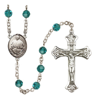 Sterling Silver 6mm Austrian Crystal Pope Francis Rosary in Zircon