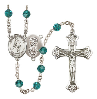 Sterling Silver 6mm Saint Christopher/Wrestling Rosary