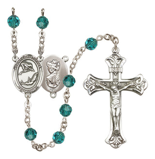 Sterling Silver 6mm Saint Christopher/Gymnastics Rosary