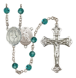 Sterling Silver 6mm Austrian Crystal Guardian Angel/Dance Rosary in Zircon