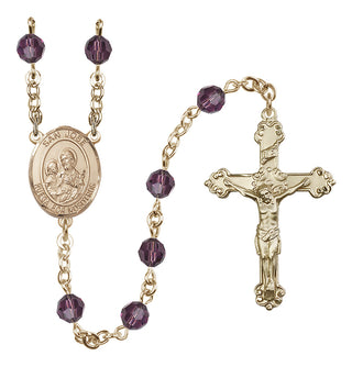 14 Karat Gold-Filled 6mm Austrian Crystal San Jose Rosary in Amethyst
