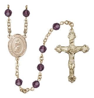 14 Karat Gold-Filled 6mm Austrian Crystal San Peregrino Rosary in Amethyst