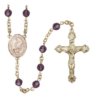 14 Karat Gold-Filled 6mm Austrian Crystal San Martin Caballero Rosary in Amethyst